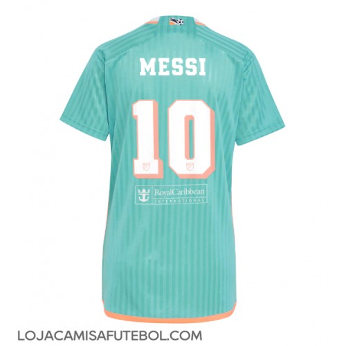 Camisa de Futebol Inter Miami Lionel Messi #10 Equipamento Alternativo Mulheres 2024-25 Manga Curta